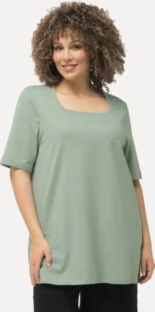 Ulla Popken T-Shirt T-Shirt A-Linie Carré-Ausschnitt
