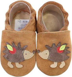 HOBEA-Germany Krabbelschuhe Igel braun Krabbelschuh handgefertigt