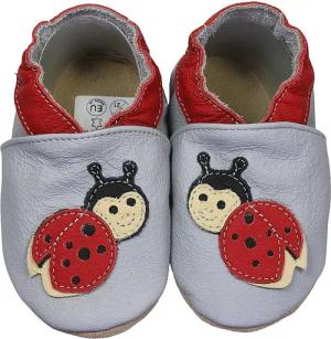 HOBEA-Germany Krabbelschuhe Marienkäfer grau 16/17 (0