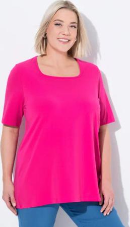 Ulla Popken T-Shirt T-Shirt A-Linie Carré-Ausschnitt