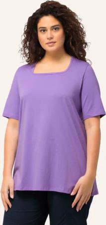 Ulla Popken T-Shirt T-Shirt A-Linie Carré-Ausschnitt