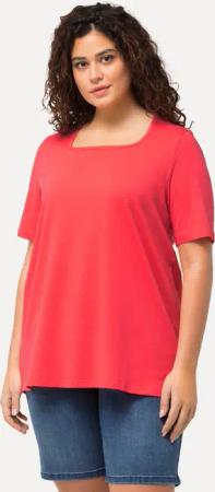 Ulla Popken T-Shirt T-Shirt A-Linie Carré-Ausschnitt