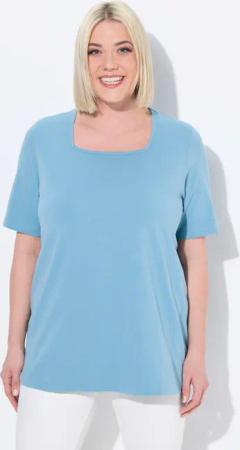 Ulla Popken T-Shirt T-Shirt A-Linie Carré-Ausschnitt