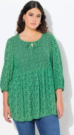 Ulla Popken Druckbluse Smokbluse Blüten A-Linie