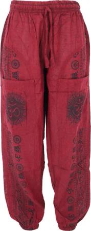 Guru-Shop Relaxhose Yogahose, Unisex-Baumwoll-Goa-Hose mit Druck