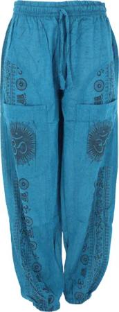 Guru-Shop Relaxhose Yogahose, Unisex-Baumwoll-Goa-Hose mit Druck