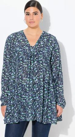 Ulla Popken Longbluse Bluse Alloverdruck A-Linie