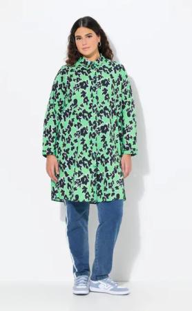 Ulla Popken Hemdbluse Longbluse Blüten A-Linie