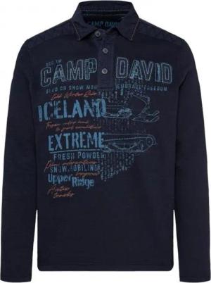 CAMP DAVID Langarm-Poloshirt mit Artworks und