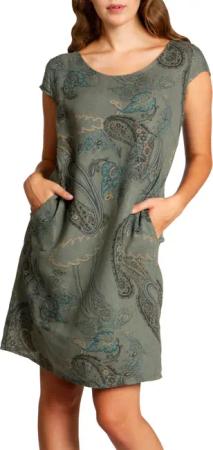 Caspar Sommerkleid SKL022 Damen Sommer Leinenkleid