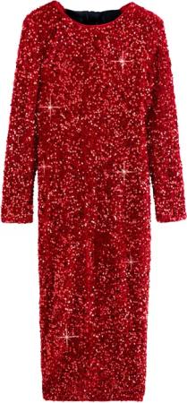 Next Paillettenkleid Langarm-Midikleid mit Pailletten +