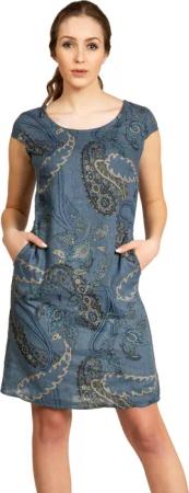 Caspar Sommerkleid SKL022 Damen Sommer Leinenkleid