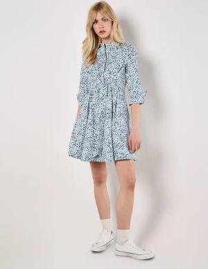 Apricot Minikleid Popeline-Kleid, (2-tlg) mit Gürtel