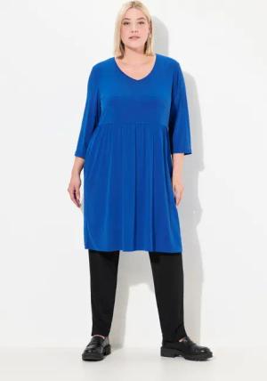Ulla Popken Maxikleid Longshirt A-Linie Tunika-Ausschnitt