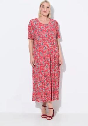 Ulla Popken Maxikleid Maxikleid A-Linie Rundhals