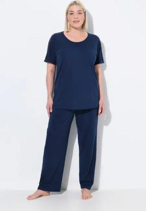 Ulla Popken Pyjama Pyjama Spitzenband Rundhals