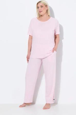 Ulla Popken Pyjama Pyjama Spitzenband Rundhals