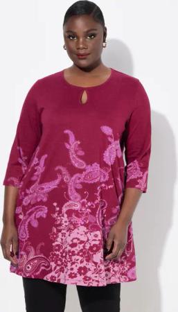 Ulla Popken Longshirt Longshirt bedruckt Rundhals