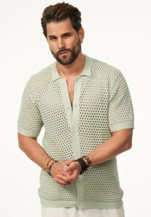 SOULSTAR Poloshirt im Crochet Vintage Summer-Look