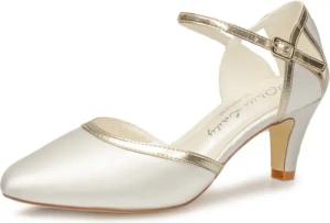 White Lady 753 ivory Satin Pumps