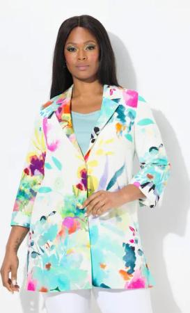 Ulla Popken Sommerjacke Jacke A-Linie Reverskragen