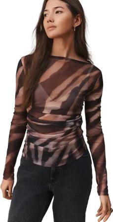 Next Langarmshirt Kew Collection gerafftes Langarmoberteil