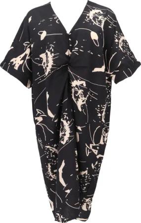 Guru-Shop Midikleid Lockeres Oversize Kaftankleid, Plus