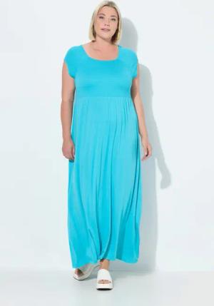 Ulla Popken Maxikleid Kleid A-Linie gesmokt