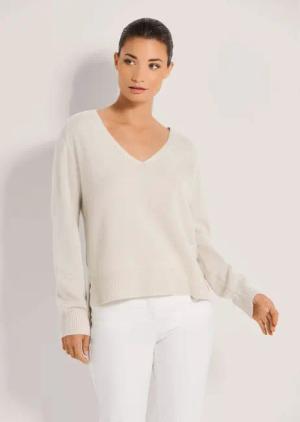 MADELEINE Strickpullover Kaschmir-Pullover mit V-Ausschnitt