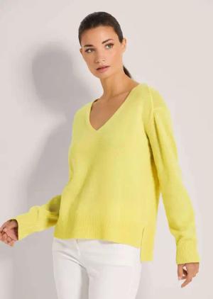 MADELEINE Strickpullover Kaschmir-Pullover mit V-Ausschnitt