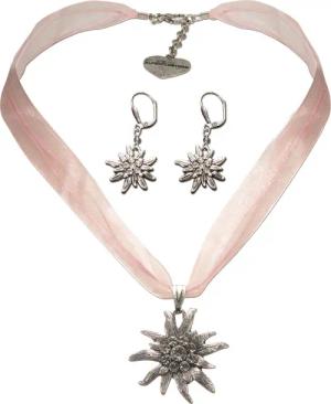 Alpenflüstern Ketten-Set Trachtenschmuck-Set Organza-Trachtenkette und Ohrhänger