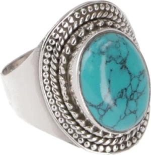 Guru-Shop Silberring Boho Silberring, großer floraler