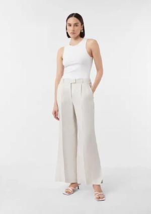 Comma Stoffhose Marlenehose aus Leinen mit