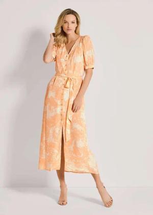 MADELEINE Maxikleid Durchgeknöpftes Sommerkleid mit floralem