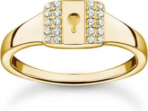 THOMAS SABO Silberring für Schloss Goldfarben