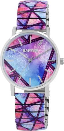 Raptor Quarzuhr Colorful Edition mit Edelstahlzugarmband,
