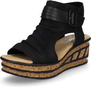 Rieker Rieker Damen Keilsandalette schwarz Sandale