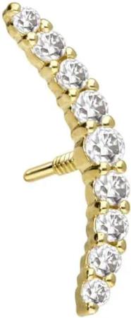 PIERCINGLINE Piercing-Set 14 Karat Gold Schraubaufsatz