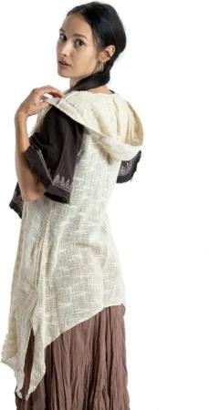 Guru-Shop Langjacke Offener Cardigan mit Kapuze,