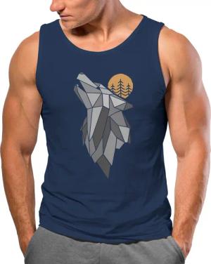 Neverless Tanktop Herren Tank-Top Wolf Print