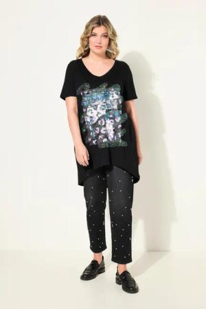 MIAMODA T-Shirt T-Shirt A-Linie Leo-Motiv Halbarm