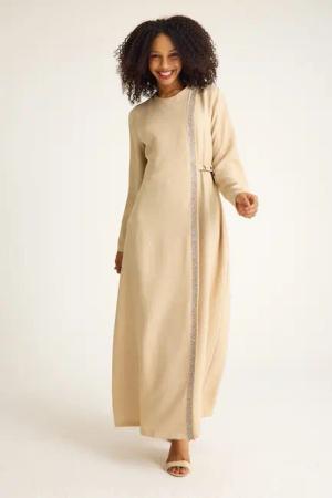fashionshowcase Tunikakleid Abaya Kleid mit Schmuckdetails