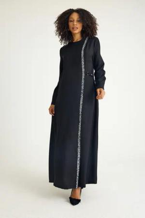 fashionshowcase Tunikakleid Abaya Kleid mit Schmuckdetails