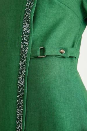 fashionshowcase Tunikakleid Abaya Kleid mit Schmuckdetails