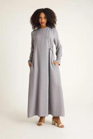 fashionshowcase Tunikakleid Abaya Kleid mit Schmuckdetails