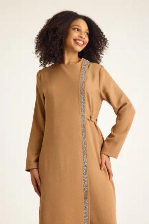 fashionshowcase Tunikakleid Abaya Kleid mit Schmuckdetails