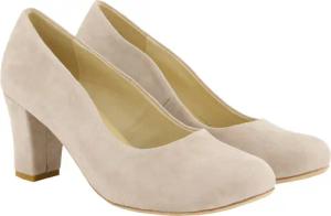 Ulla Popken Veloursleder-Pumps Wellenschnitt Blockabsatz Pumps