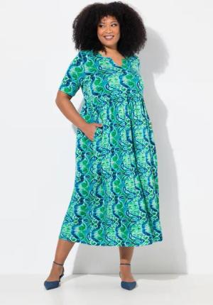 Ulla Popken Maxikleid Maxikleid Zipper A-Linie