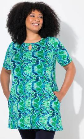 Ulla Popken Longshirt Longshirt A-Linie Rundhals