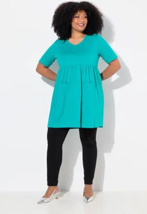 Ulla Popken Longshirt Longshirt Empirenaht A-Linie